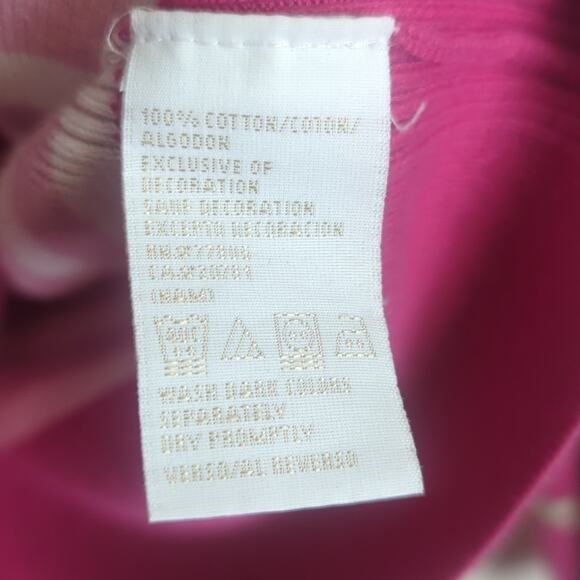 Y2K Tommy Hilfinger Cropped Preppy Tight Knit Sweater Pink Women's Size L - Picture 9 of 11